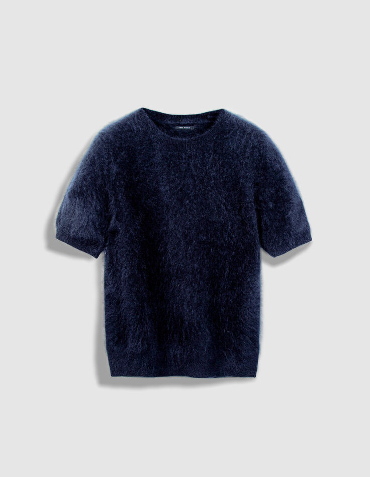 Navy Pullover Damen aus geb&uuml;rstetem Kaschmir-5