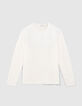 Stuccofarbener, geflammter Herrenpullover mit Rollsaum-6