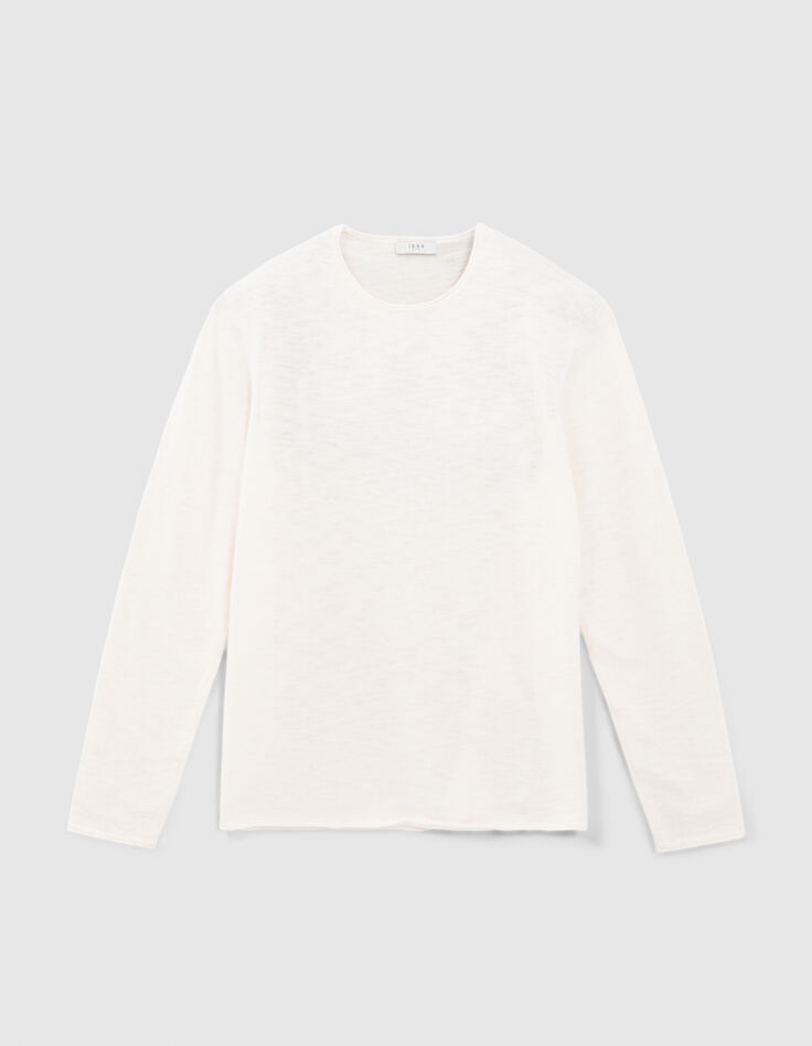 Stuccofarbener, geflammter Herrenpullover mit Rollsaum-6