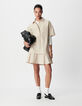 Kurzes beigefarbenes Trompe-l'oeil-Rockkleid Damen-1