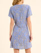 Robe portefeuille bleue imprim&eacute; cachemire floral I.Code-3