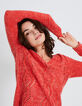 Pull rouge I.Code femme-1