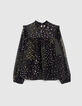 Blusa negra con estampado patchwork I.Code-5