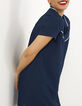 Robe marine zippée avec bords-côtes rayés I.Code-1