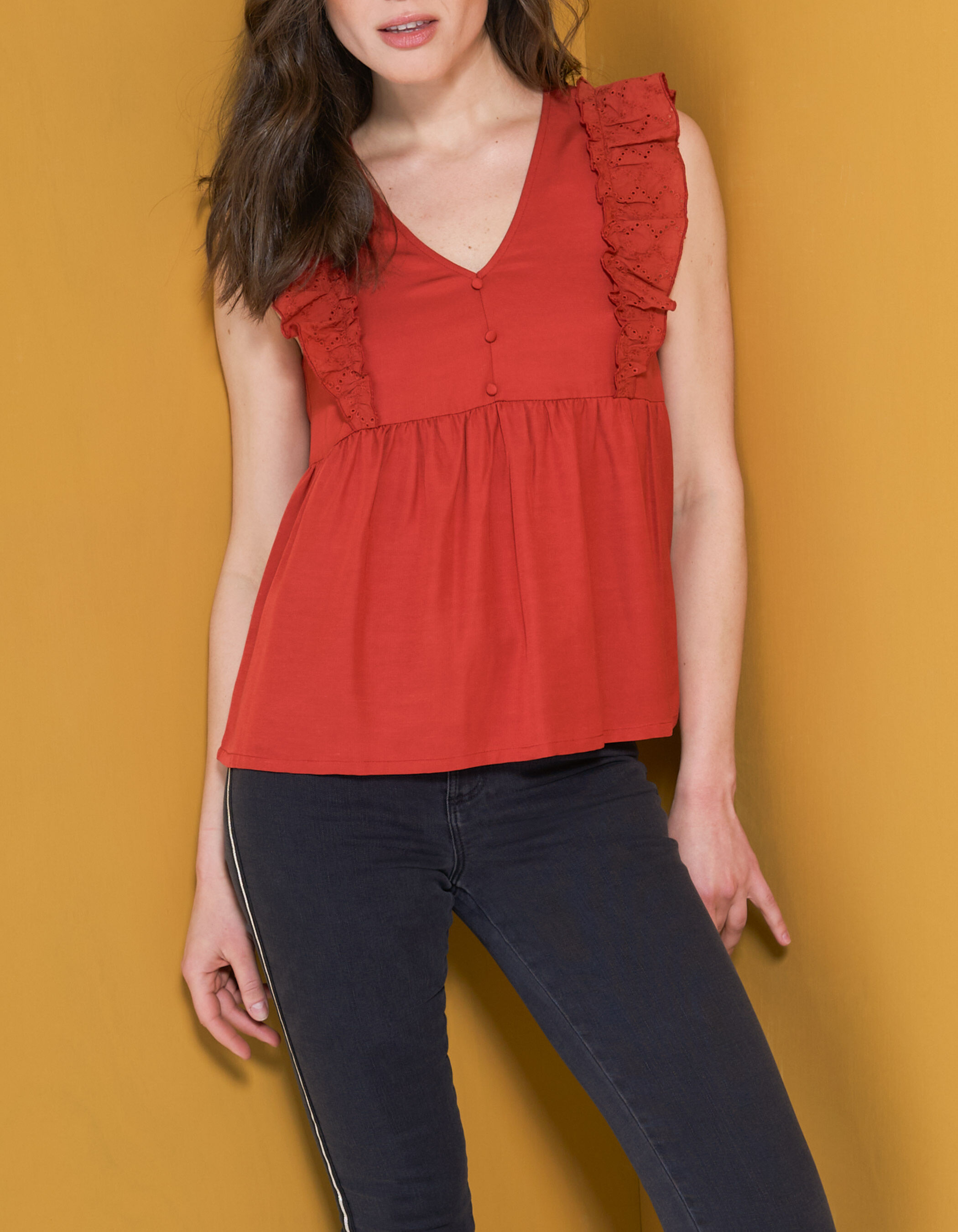 Debardeur broderie anglaise outlet