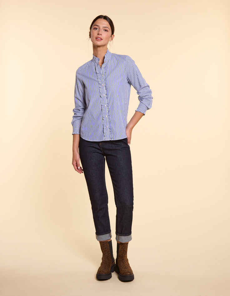 I.Code authentic blue striped shirt-7