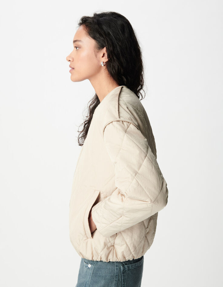 Sous-doudoune beige oversize Femme-5