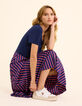 Robe longue bi-matière plissée rayures lurex I.Code-1