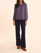 Blouse marine imprim&eacute; floral rock I.Code-3