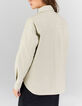 I.Code ecru synthetic fabric overshirt-3