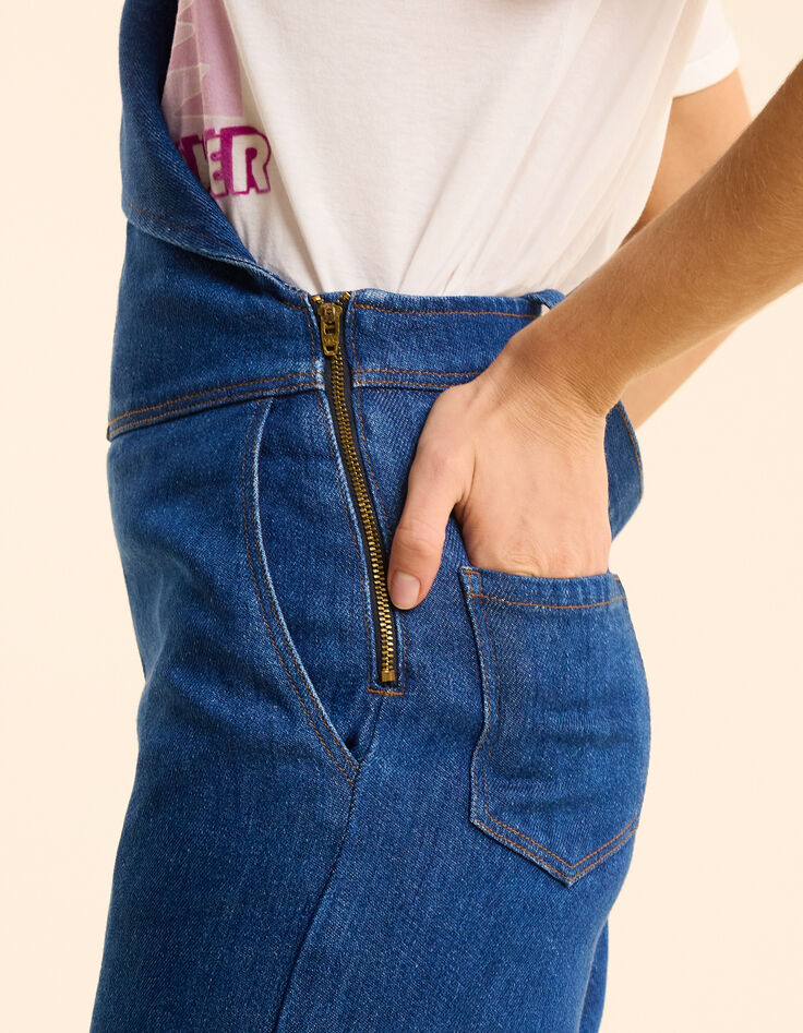Salopette large en jean bleu foncé I.Code-6