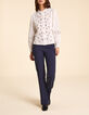 Blusa blanca bordada con flores multicolores I.Code-8