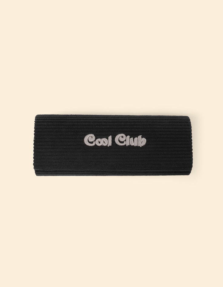 I.Code black embroidered corduroy glasses case-4