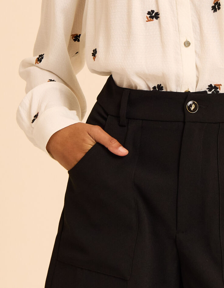 Shorts negros maxi bolsillos y vueltas I.Code-5 Shorts negros maxi bolsillos y vueltas I.Code-5