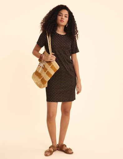 Robe noire imprimé floral cœur I.Code