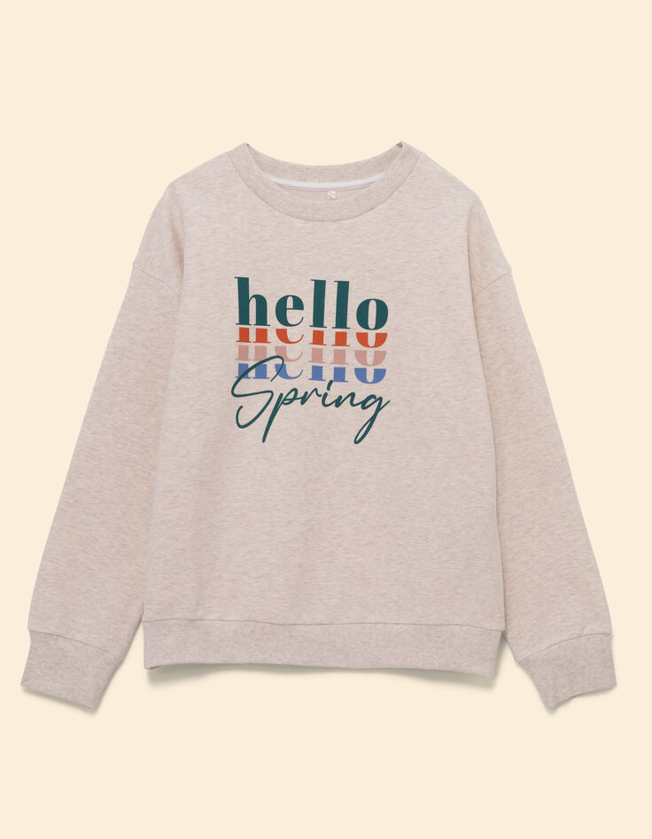 Sweat écru message multicolore I.Code-7