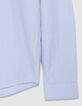 Blaues Bio-Baumwollhemd gestreift Slim Fit-8