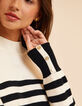 I.Code ecru sailor sweater with black stripes-5