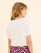 Tee-shirt manches courtes blanc message et poings I.Code-5