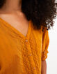 Top amarillo con encaje y manga murciélago I.Code-4