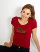 Tee-shirt rouge profond Happy Queen I.Code-1