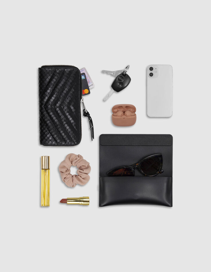 THE 1. Tasche schwarz gestepptes Leder Gr&ouml;&szlig;e M Damen-8