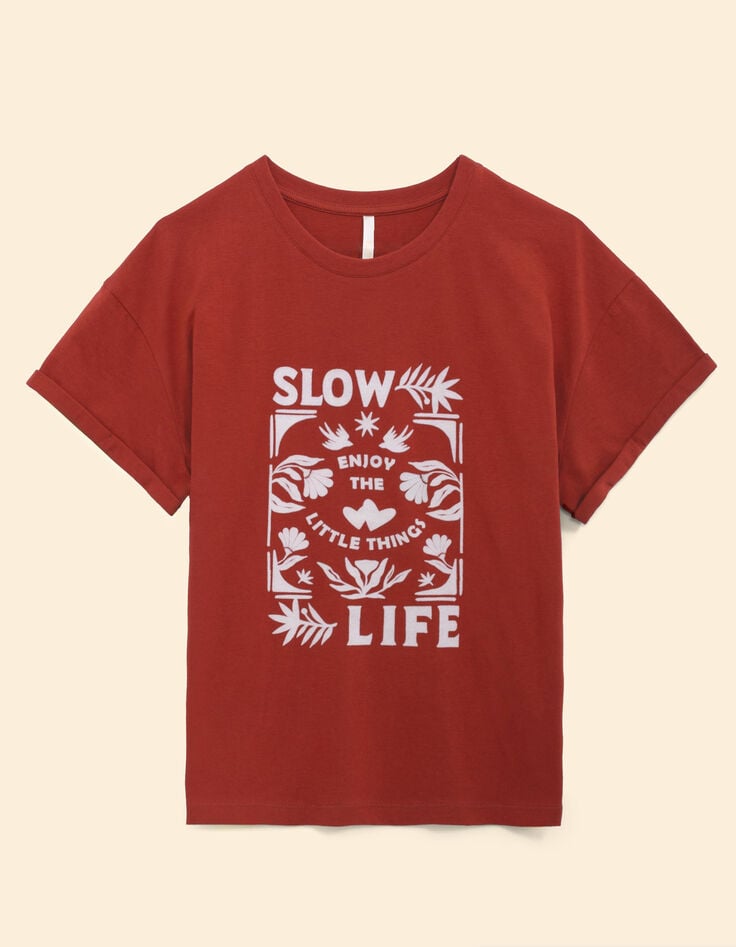 I.Code brown T-shirt with flocked velvet slogan-6 I.Code brown T-shirt with flocked velvet slogan-6