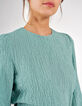 Minzgrüne Bluse aus Waffelstoff I.Code -3