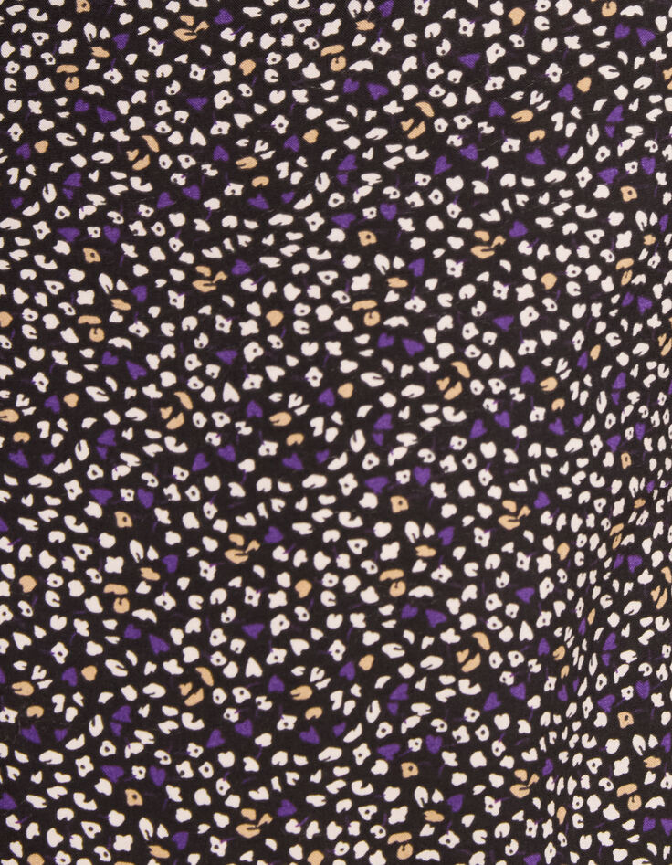 Schwarzes Top mit dezentem Leo-Blumenprint I.Code-7