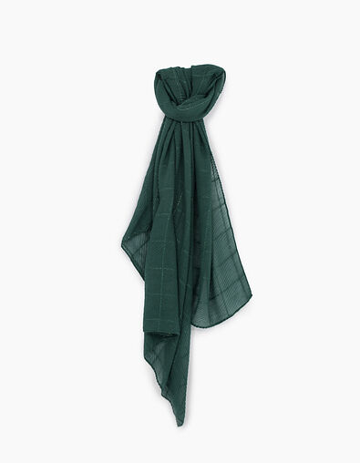 I.Code emerald pleated check scarf - I.CODE