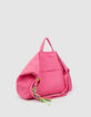 Damen rosa Leinwand Stickerei totebag-3