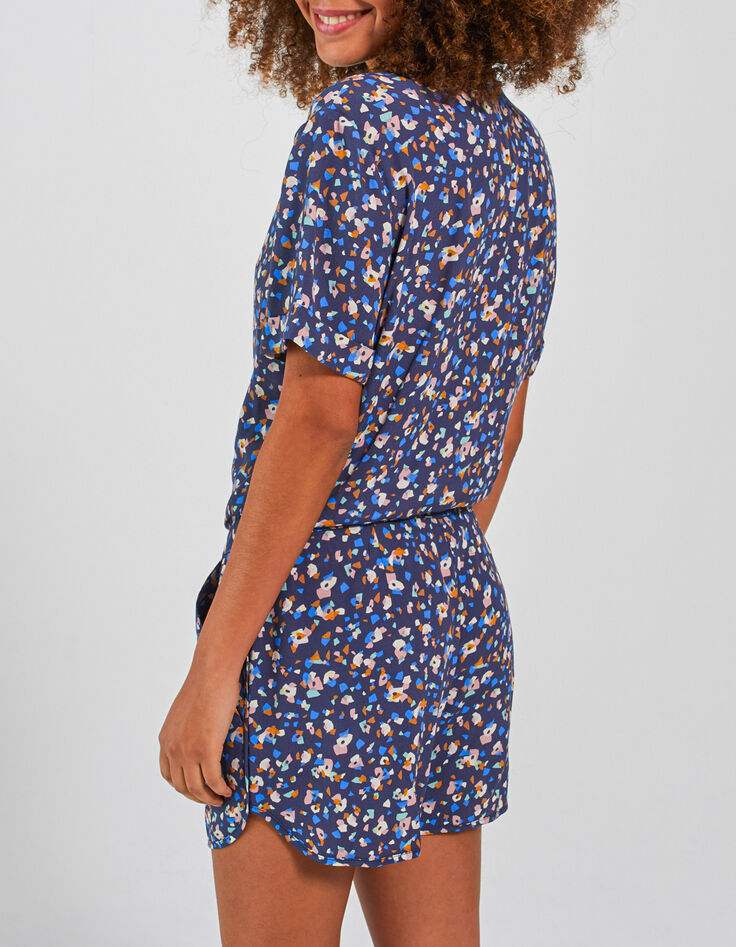 I.Code navy tachist print playsuit-3
