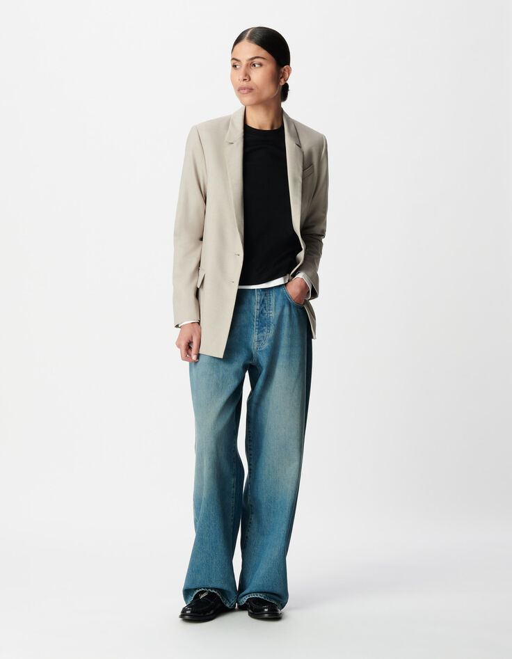 Chaqueta de traje beige para Mujer-2