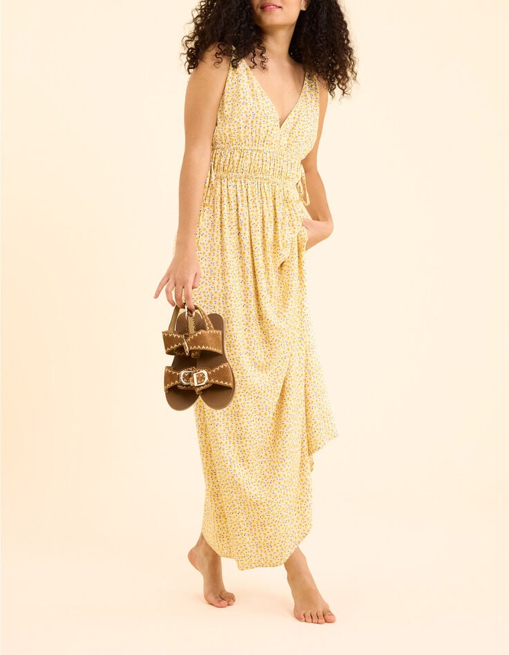 Robe longue imprim&eacute; fleuri I.Code-1