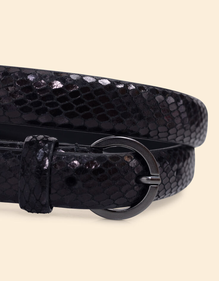 Ceinture noire cuir effet python I.Code-2