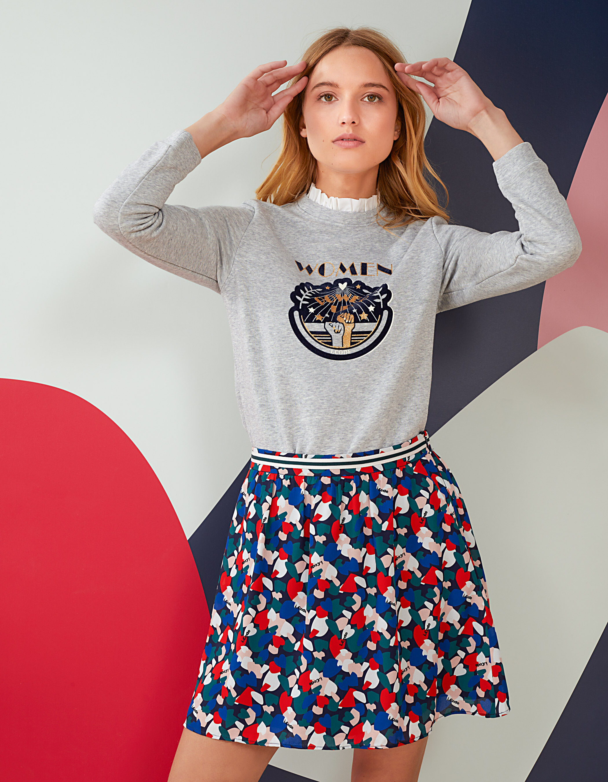 Navy outlet heart skirt