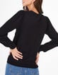 Cardigan noir tricot avec dentelle I.Code-5