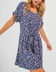 I.Code navy tachist print dress-1
