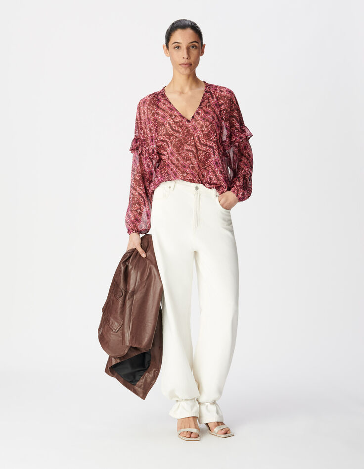 Rosa Bluse mit Tiermotiv f&uuml;r Damen-1
