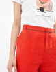 Pantalon carotte flamme en lin I.Code-2