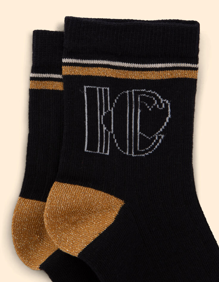 Chaussettes noires, beige, camel I.Code-4