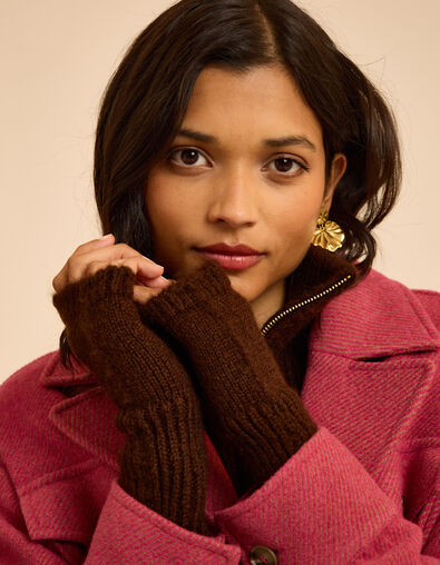 Mitaines marron tricot I.Code