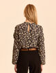 Zwarte blouse orchideeënprint I.Code-3