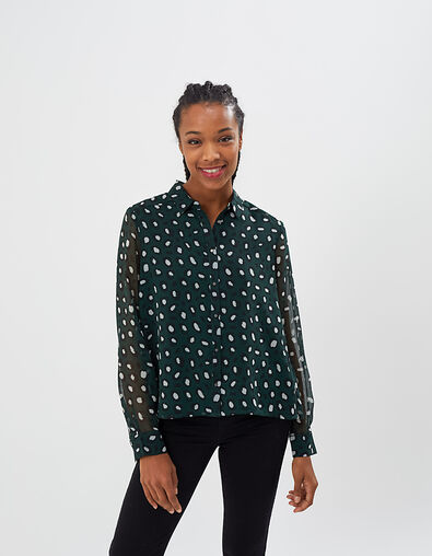 Chemise vert pinegreen imprimé léopard I.Code