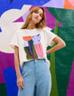 Weißes T-Shirt Grafik-Blumenmotiv I.Code x THE FEEBLES-1
