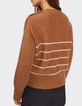 Pull tabac tricot à rayures blanches I.CODE-3