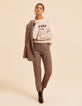 Cremeweißes Sweatshirt Dupions Schriftzug I.Code-8