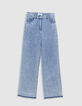 Blaue Jeans mit hoher Taille und weitem Bein f&uuml;r Damen-8
