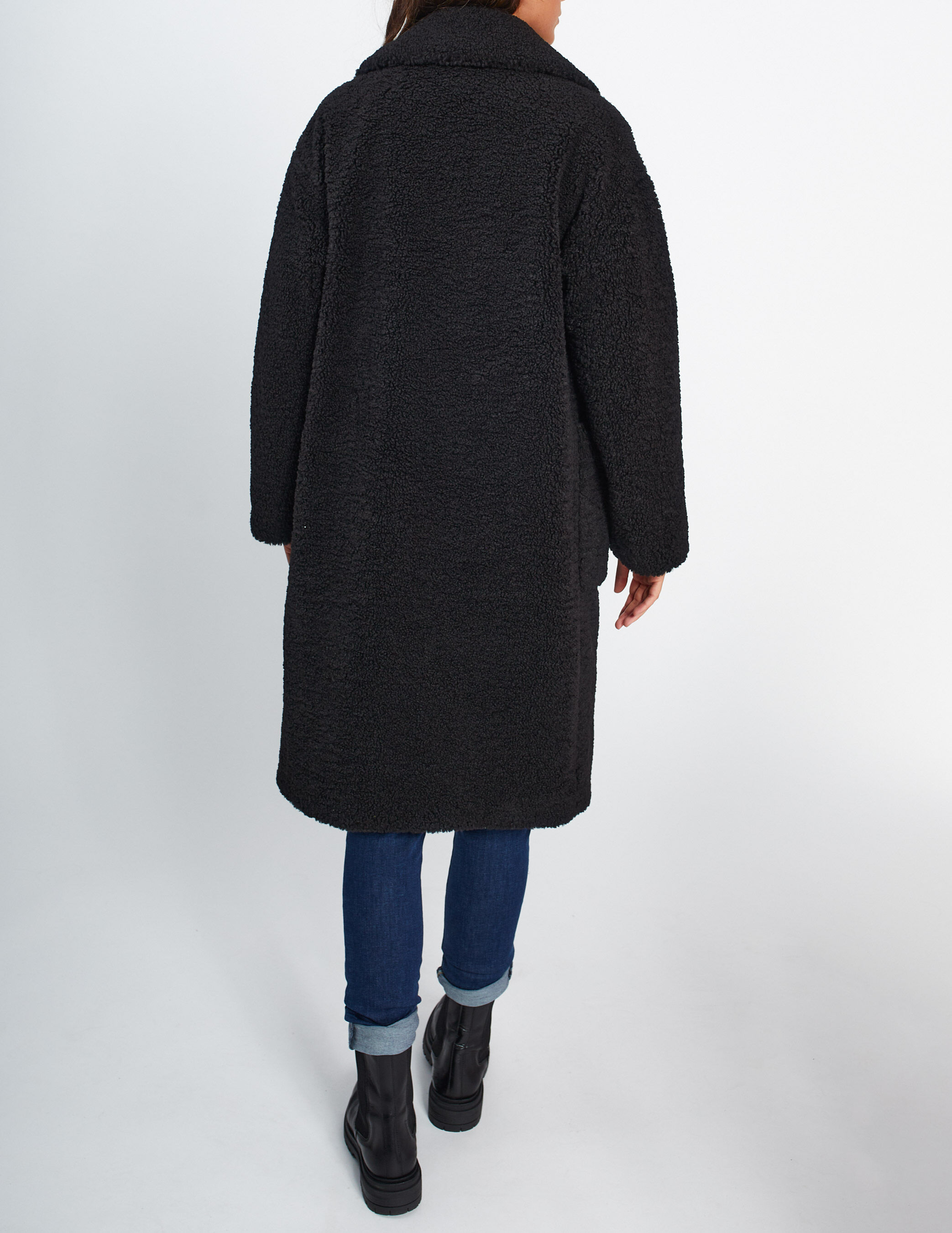 Manteau sherpa femme noir online