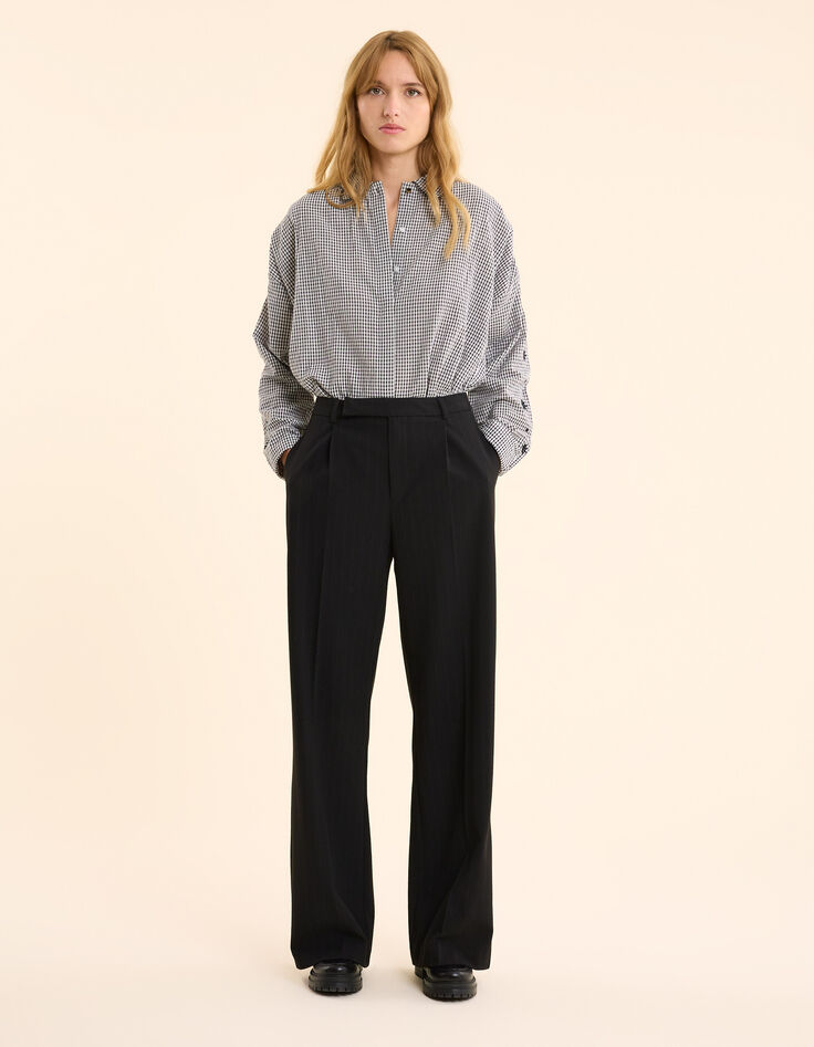 Pantalon de costume noir rayures tennis bleues I.Code-4